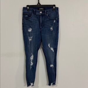 Express Women's Distressed Blue Jeans